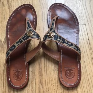 Tory Burch sandals size 9.5 leopard pattern